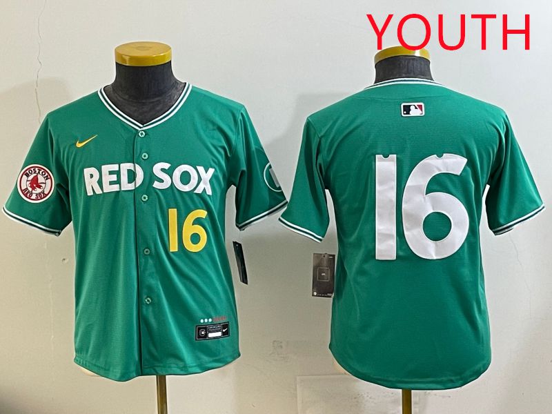 Youth Boston Red Sox #16 No Name Green Joint Name Nike 2025 MLB Jersey style 9->women mlb jersey->Women Jersey
